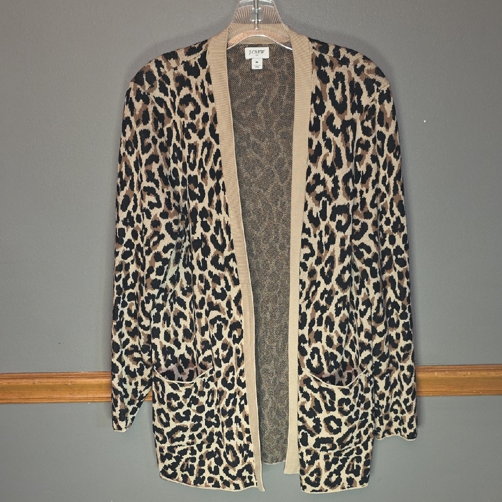 J. Crew Leopard Print Cardigan Sweater
